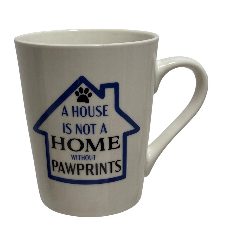 Royal Norfolk A House Is Not A Home Without Pawprints Coffee Mug White Blue 4281
